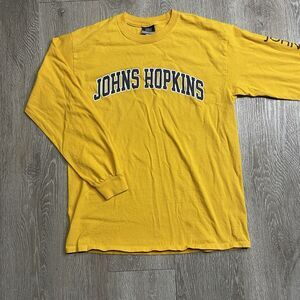 Vintage MV Sport John Hopkins Long Sleeved T Shirt Yellow Size Medium